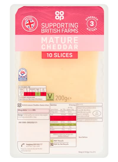 Co-op Mature Cheddar Cheese Slices (10 pack)