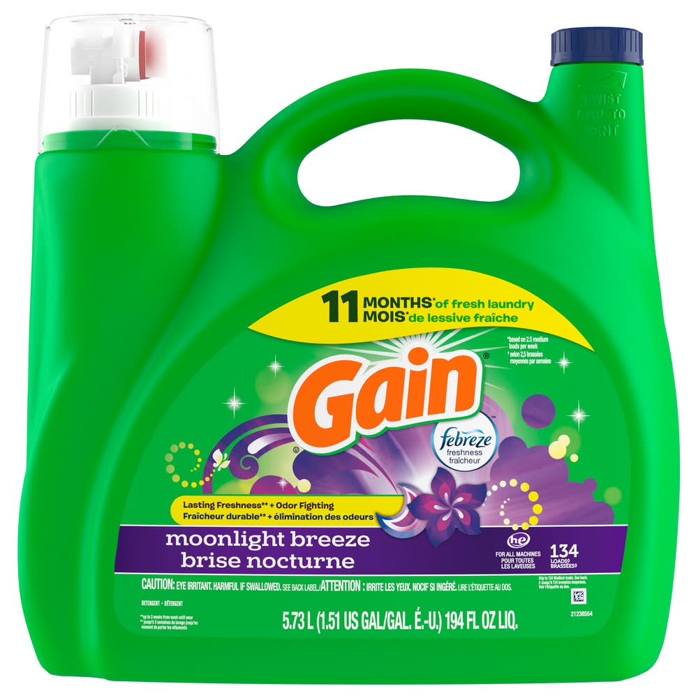Gain Liquid Laundry Detergent, Moonlight Breeze (194 fl oz)