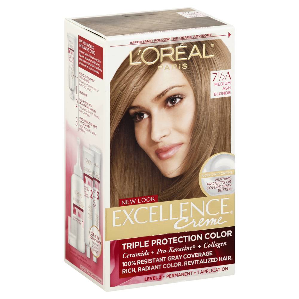 L'oreal Triple Protection 7a Medium Ash Blonde Hair Color