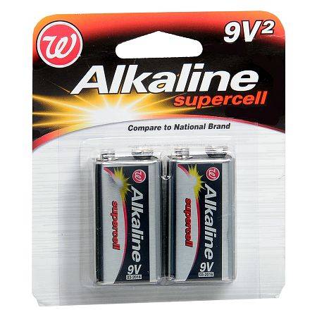 Walgreens Alkaline Supercell 9v Batteries(2 Ct)