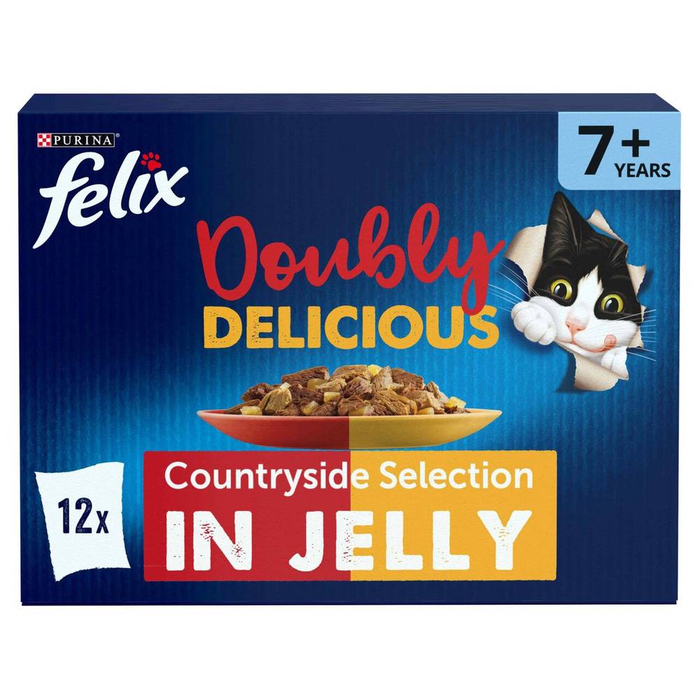 Felix Doubly Delicious 7+ Meaty Selection in Jelly Wet Cat Food (12 x 100gr)