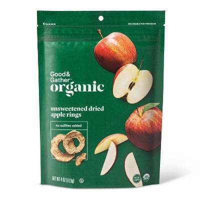 Good & Gather Organic Dried Unsweetened Apple Rings Snacks - 4oz - Tm