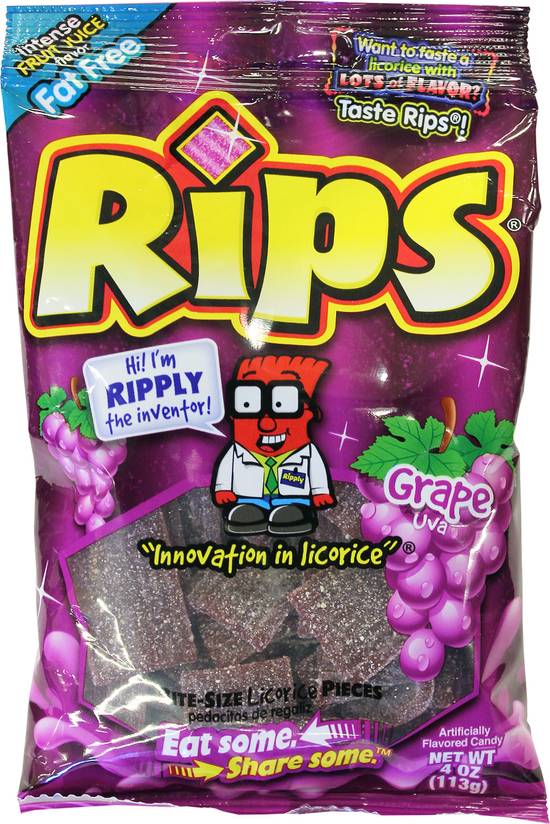 Rips Bite-Size Grape Pieces - 4 oz