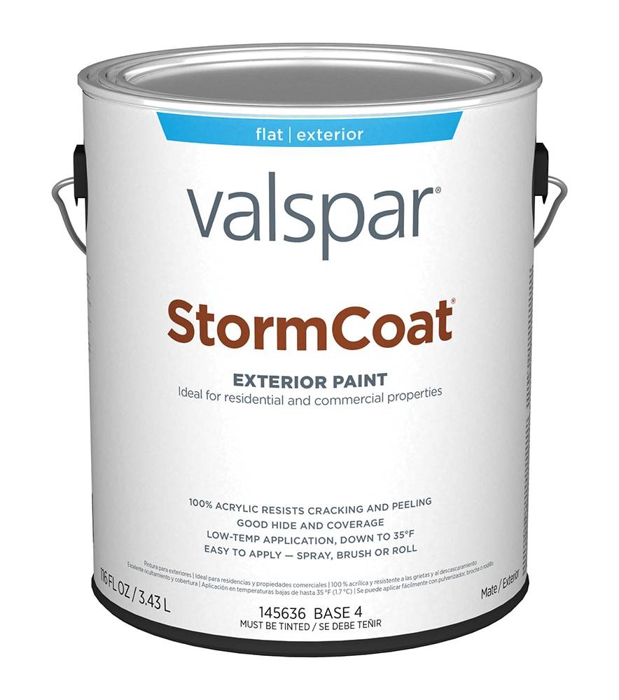 Valspar Storm Coat Flat Neutral Tintable Latex Exterior Paint (1-Gallon) | 007.0145636.007