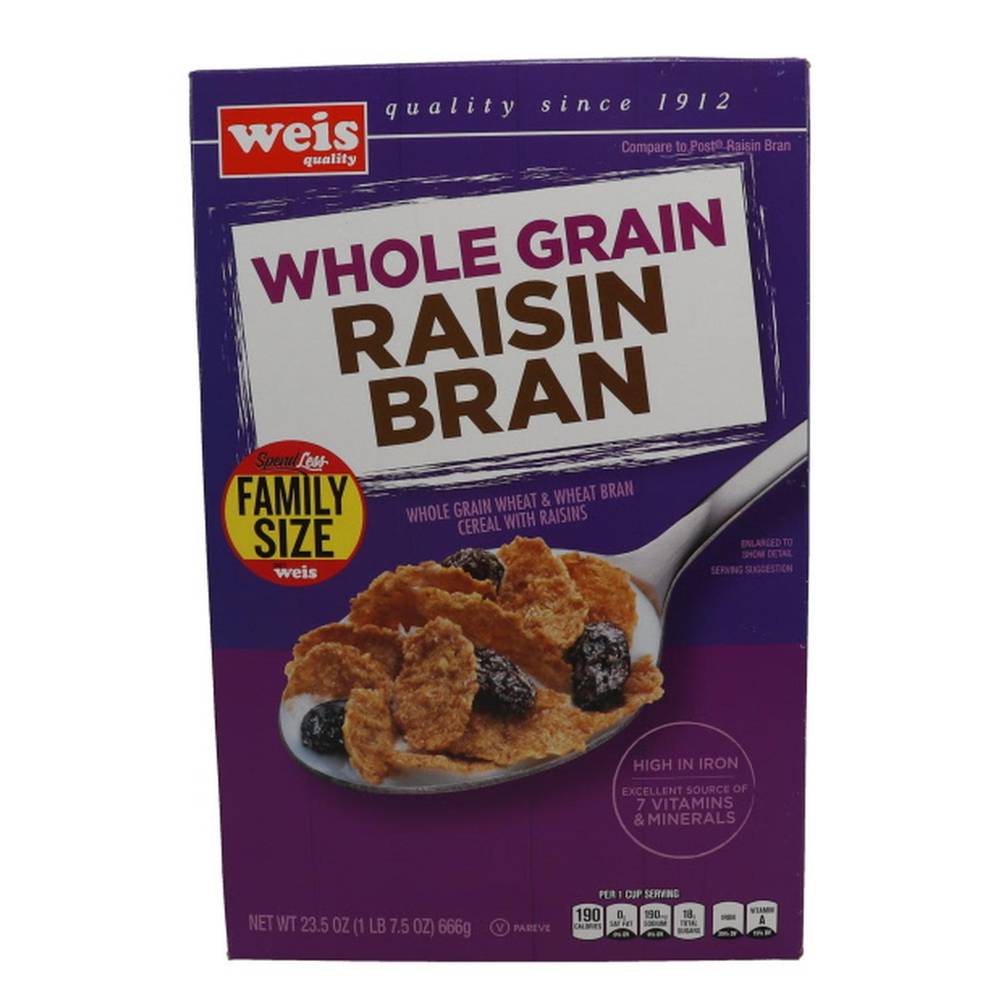 Weis Quality Cereal Family Size Whole Grain Raisin Bran (23.5 oz)