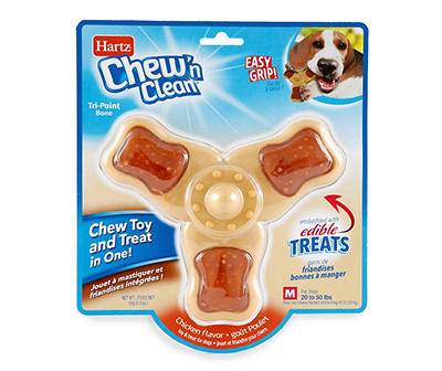 Hartz Chew 'N Clean Tri-Point Dog Toy (m/chicken)