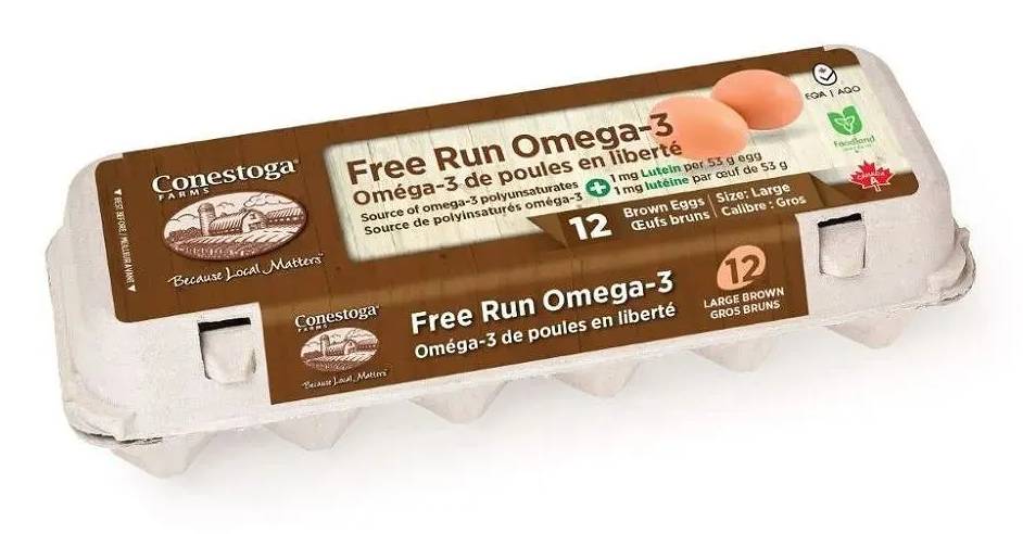 Conestoga Free Run Omega 3 Large Brown Egg 12/pk