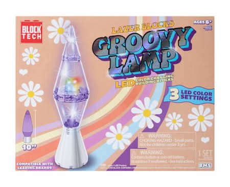 Block Tech® Lazer Blocks Groovy Lamp LED Building Blocks Set Orange