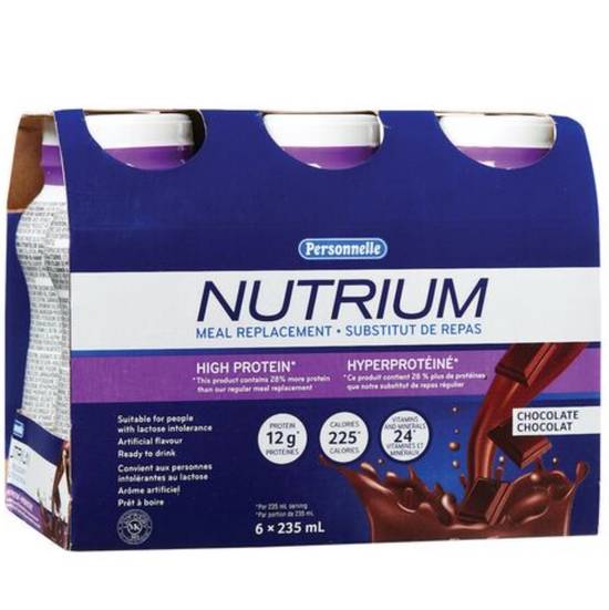 Personnelle Nutrium High Protein Chocolate Meal Replacement (6 x 235 ml)