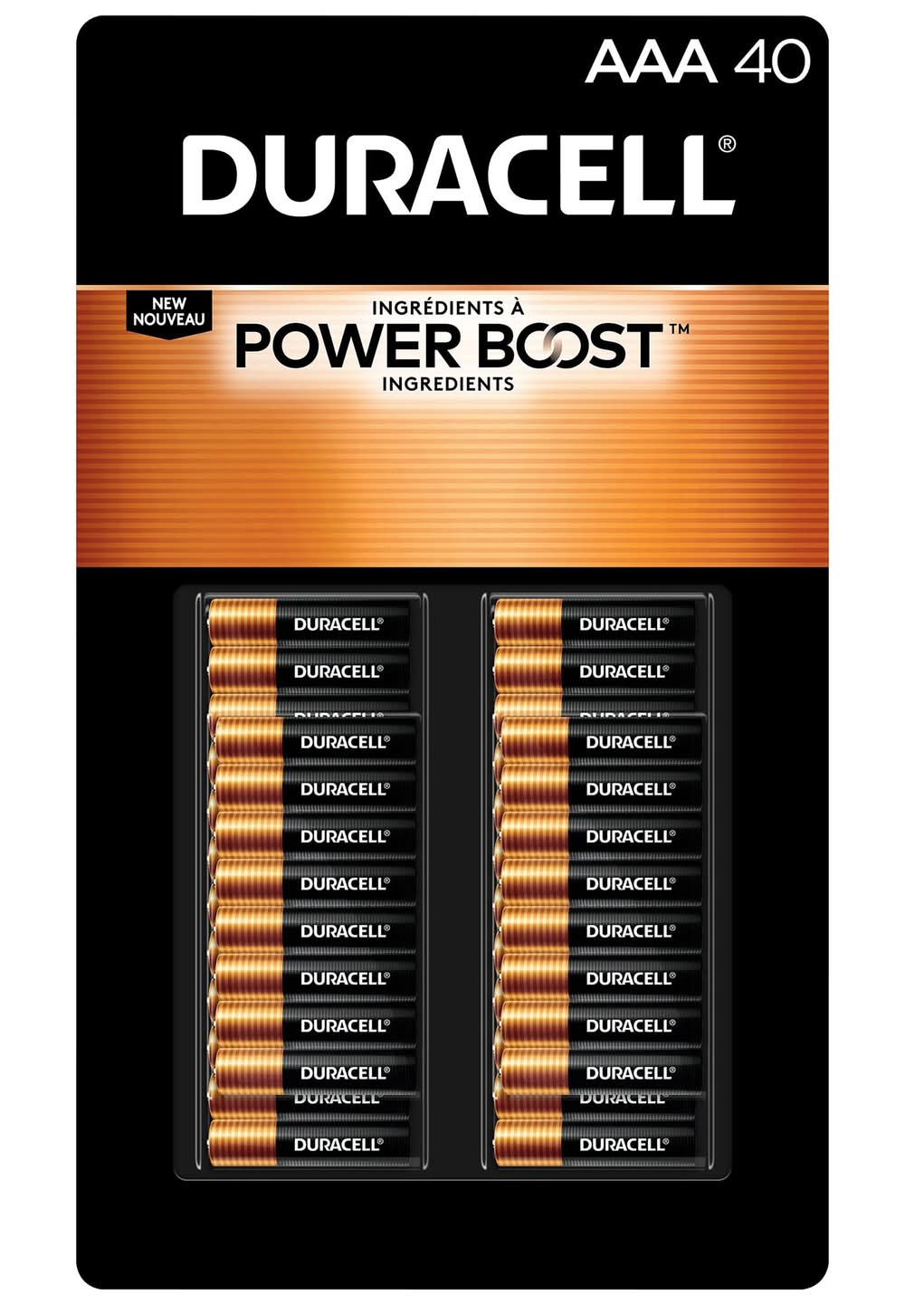 Duracell - Piles Power Boost Aaa, Paquet De 40 / Duracell Power Boost Aaa Batteries, Pack Of 40