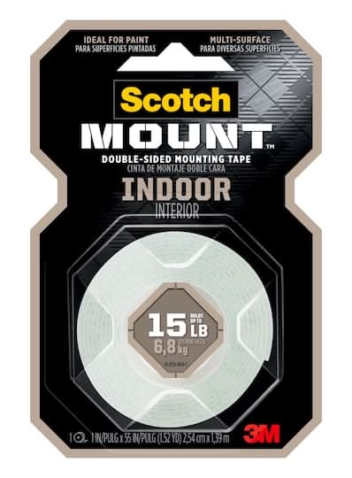Scotch Mount Indoor Double Sided Mounting Tape, 1x55 in