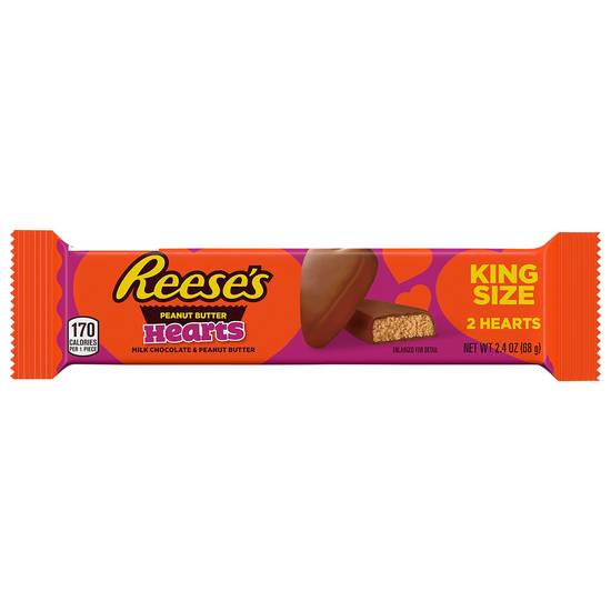 Reese's Milk Chocolate Peanut Butter Hearts King Size (2 ct)