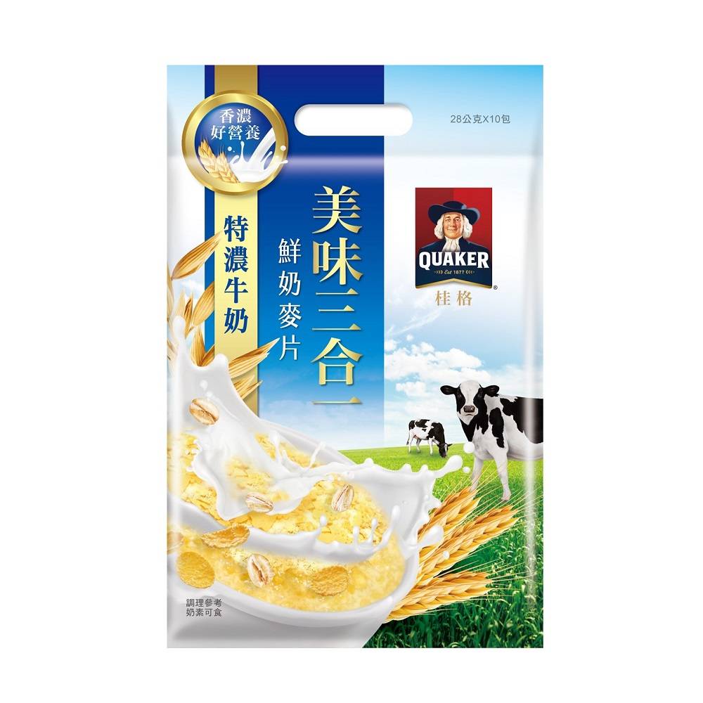 桂格美味三合一麥片 特濃牛奶 <280g克 x 1 x 1Bag包>