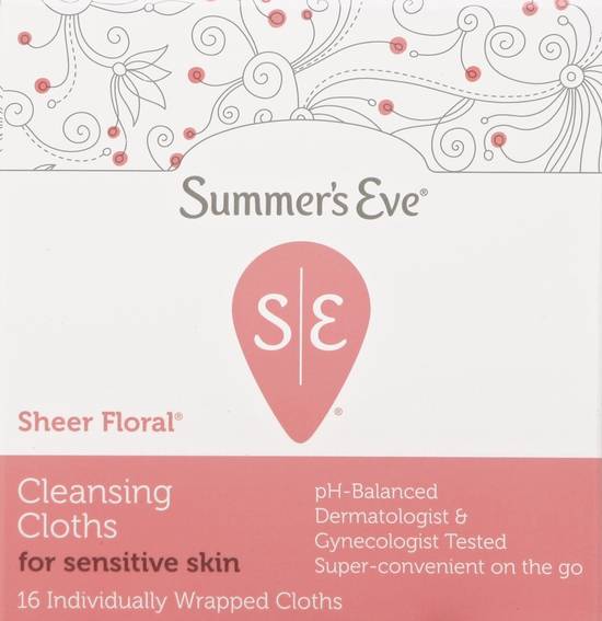 Summer's Eve Sheer Floral Cleansing Cloths (16 ct)