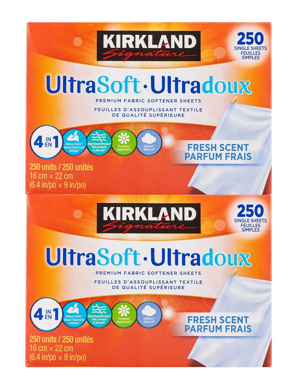 Kirkland Signature - Assouplissant En Feuilles, Paquet De 2 / Kirkland Signature Fabric Softener Sheets, 2-Pack