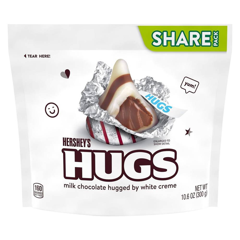 Hershey's Share pack Hugs Milk Chocolate Hugged By White Creme (10.6 oz)