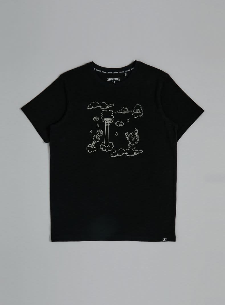 Spalding Polera Gráfica Front Print Niño negro 12