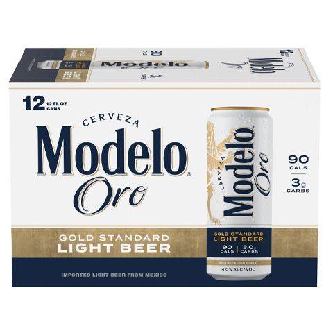 Modelo Oro Light Beer 12pack 12oz Can