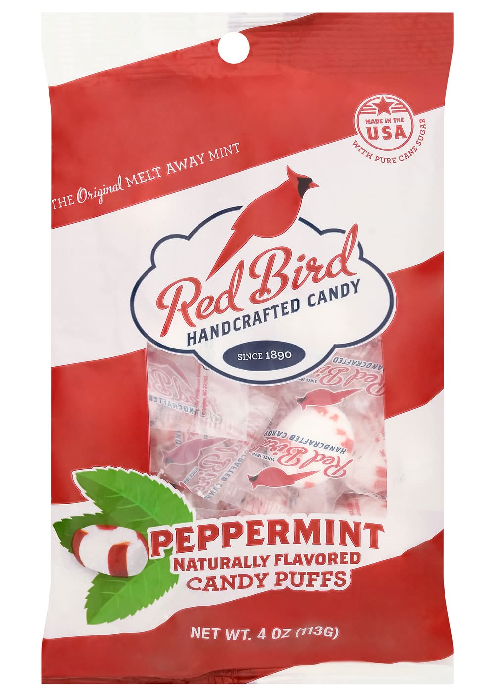 Red Bird Kosher Gluten Free Peppermint Candy Puffs (4 oz)