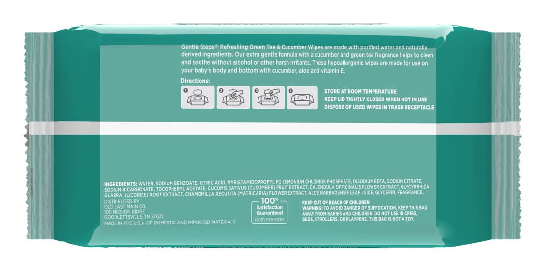 Gentle Steps Green Tea Wipes 192 Ct