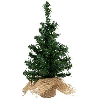 Northlight 1.5 FT Unlit Artificial Christmas Tree Mixed Green Pine in Burlap Base