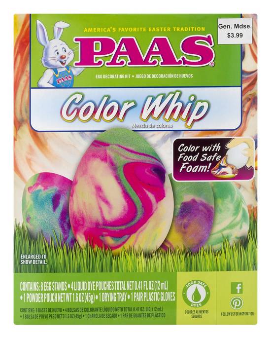 Paas Color Whip Food Safe Dyes (1 set)