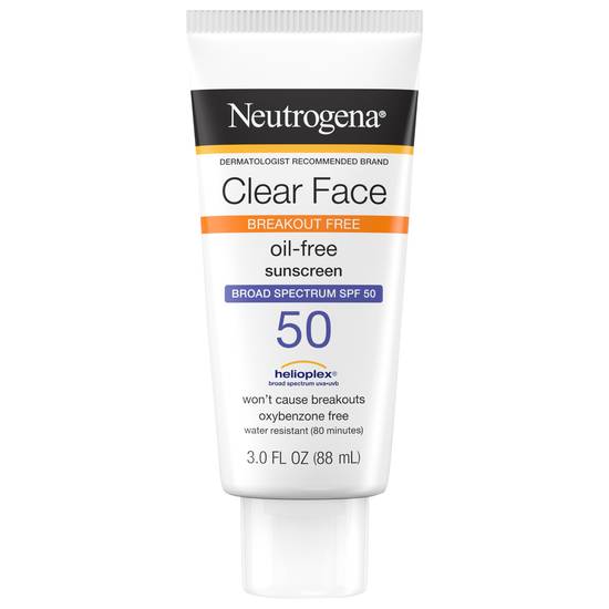 Neutrogena Clear Face Broad Spectrum Spf 50 Clear Face Oil-Free Sunscreen