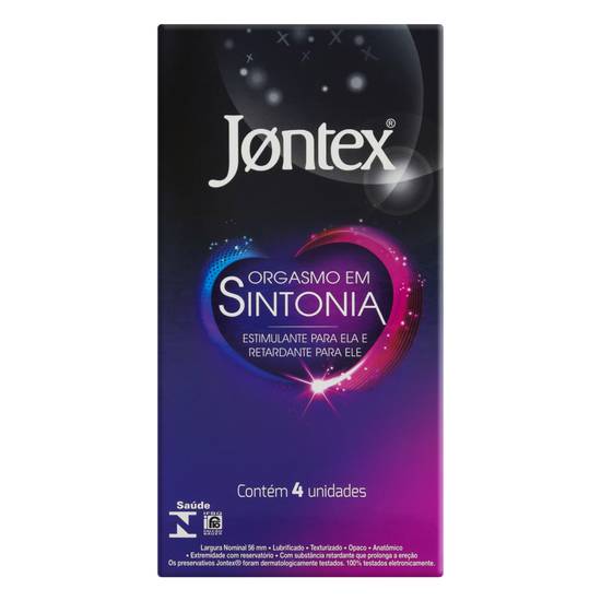 Jontex preservativo orgasmo em sintonia (4 preservativos)