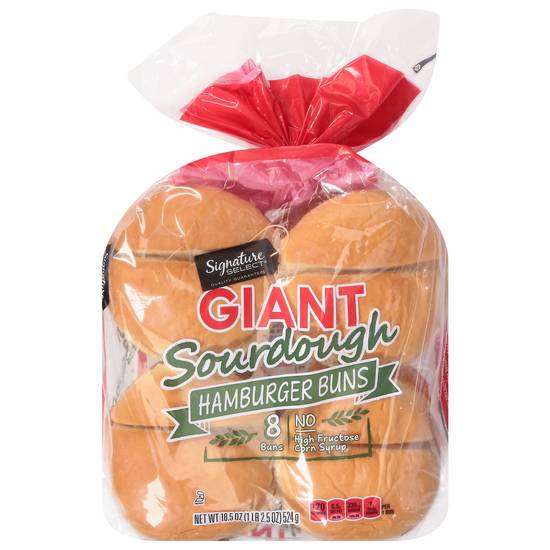 Signature Select Giant Sourdough Hamburger Buns (8 buns)