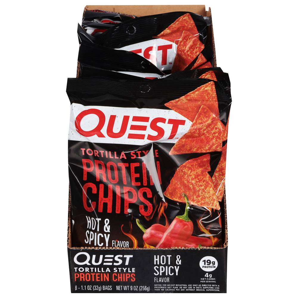 Quest Tortilla Style Protein Chips, Hot & Spicy (1.1 oz, 8 ct)