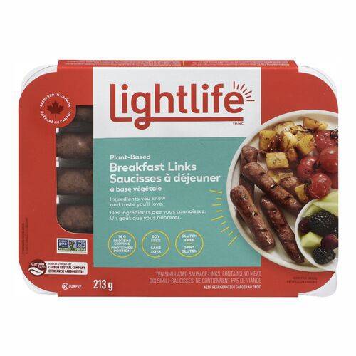 Lightlife Plant-Based Vegan Breakfast Sausage Links (213 G) | Delivery ...