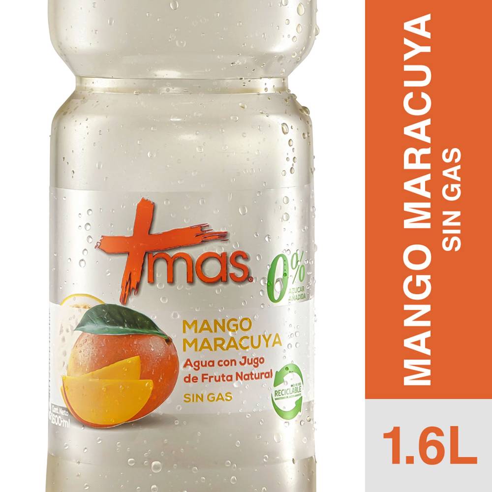 +Mas agua sabor mango maracuyá (botella 1.6 l)