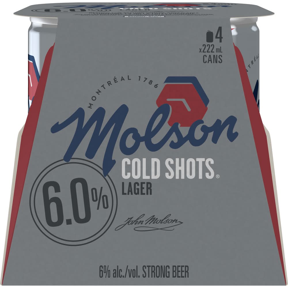 Molson Canadian Cold Shots Strong Lager Beer (4 x 222 ml)