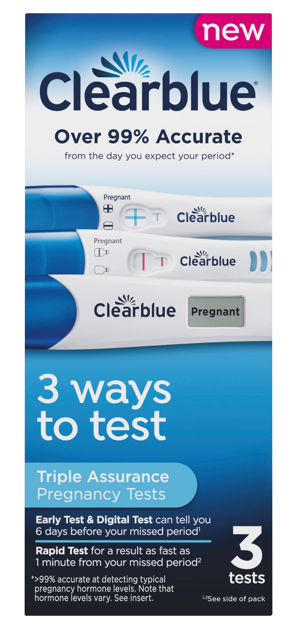 Clearblue Triple Assurance Pregnancy Tests Kit (3 ct)