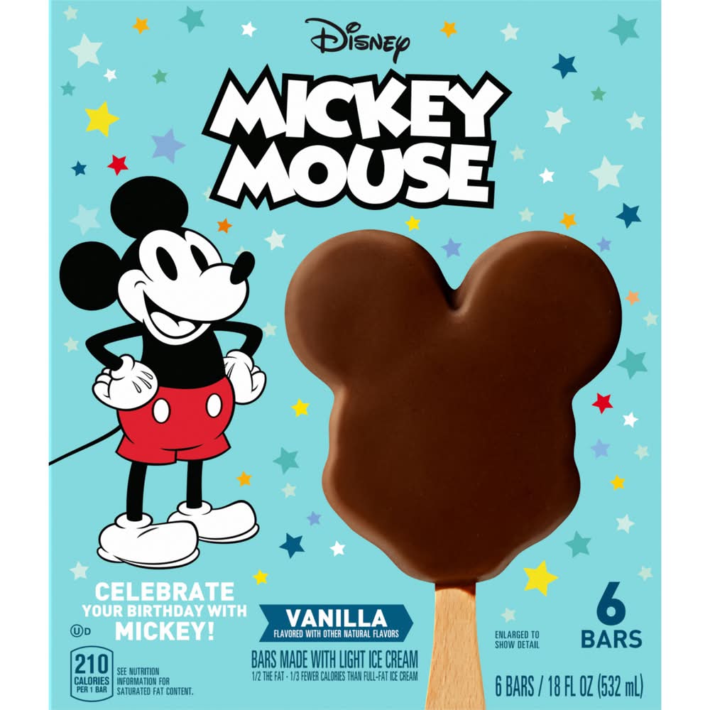 Disney Mickey Mouse Light Ice Cream Bars (18 fl oz, 6 ct)