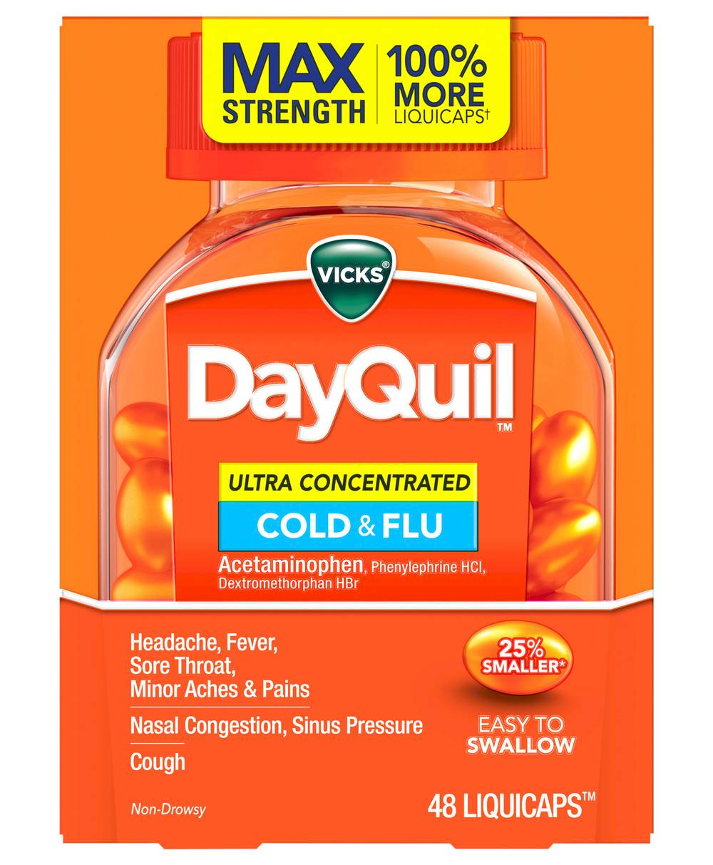 Vicks Dayquil Ultra Concentrated Cold and Flu Liquicaps (48 ct)