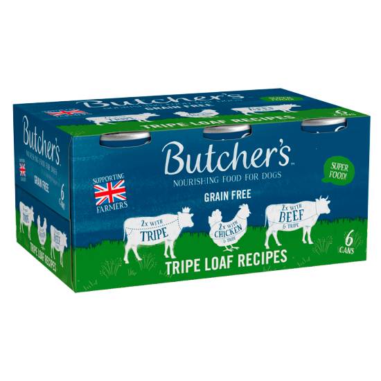 Butcher's Tripe Loaf Recipes Wet Dog Food Tins (6 ct)