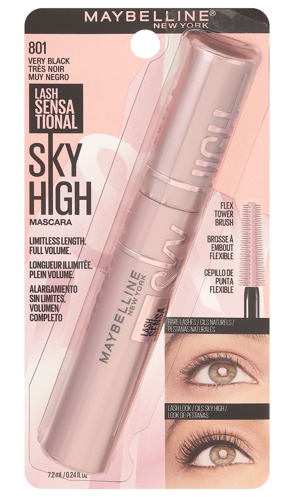 Maybelline New York Sky High Mascara, Very Black 801 (0.24 fl oz)