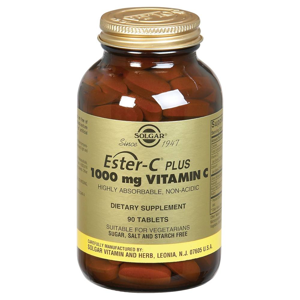 Ester C Plus Vitamin C - Gentle & Non-Acidic - 1,000 Mg (90 Tablets)