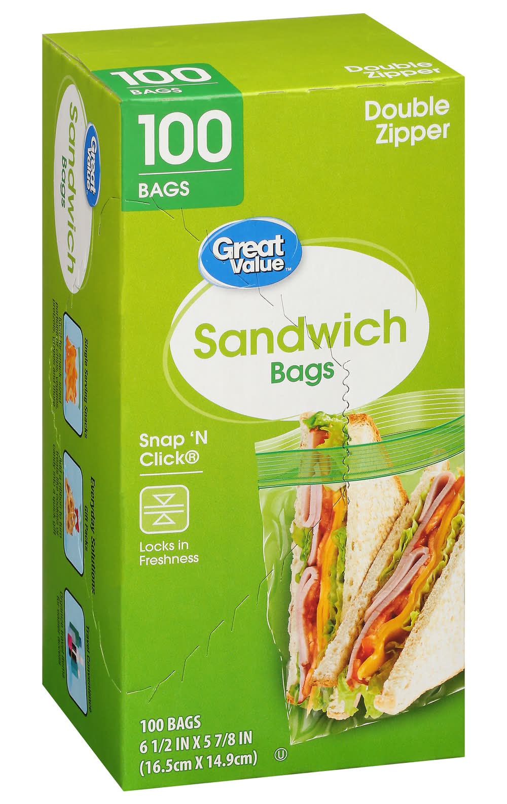 Great Value Fresh Seal Double Zipper Sandwich Bag | Postmates