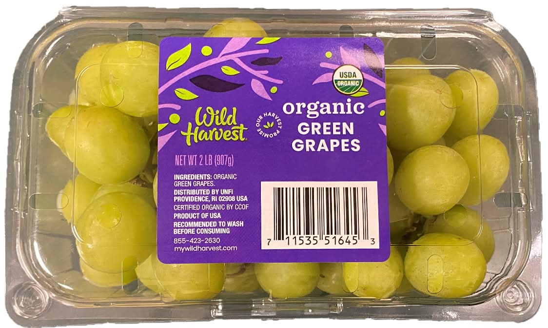 Wild Harvest Organic Green Grapes (2 lbs)