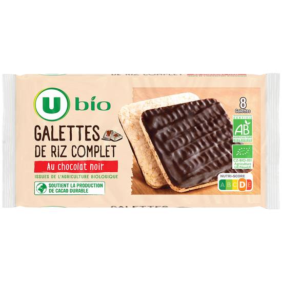 U - Galette de riz au chocolat noir  (8 pièces)