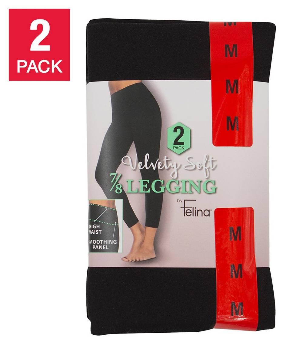 Felina Ladies' Velvety Soft Legging, 2-pack, Medium