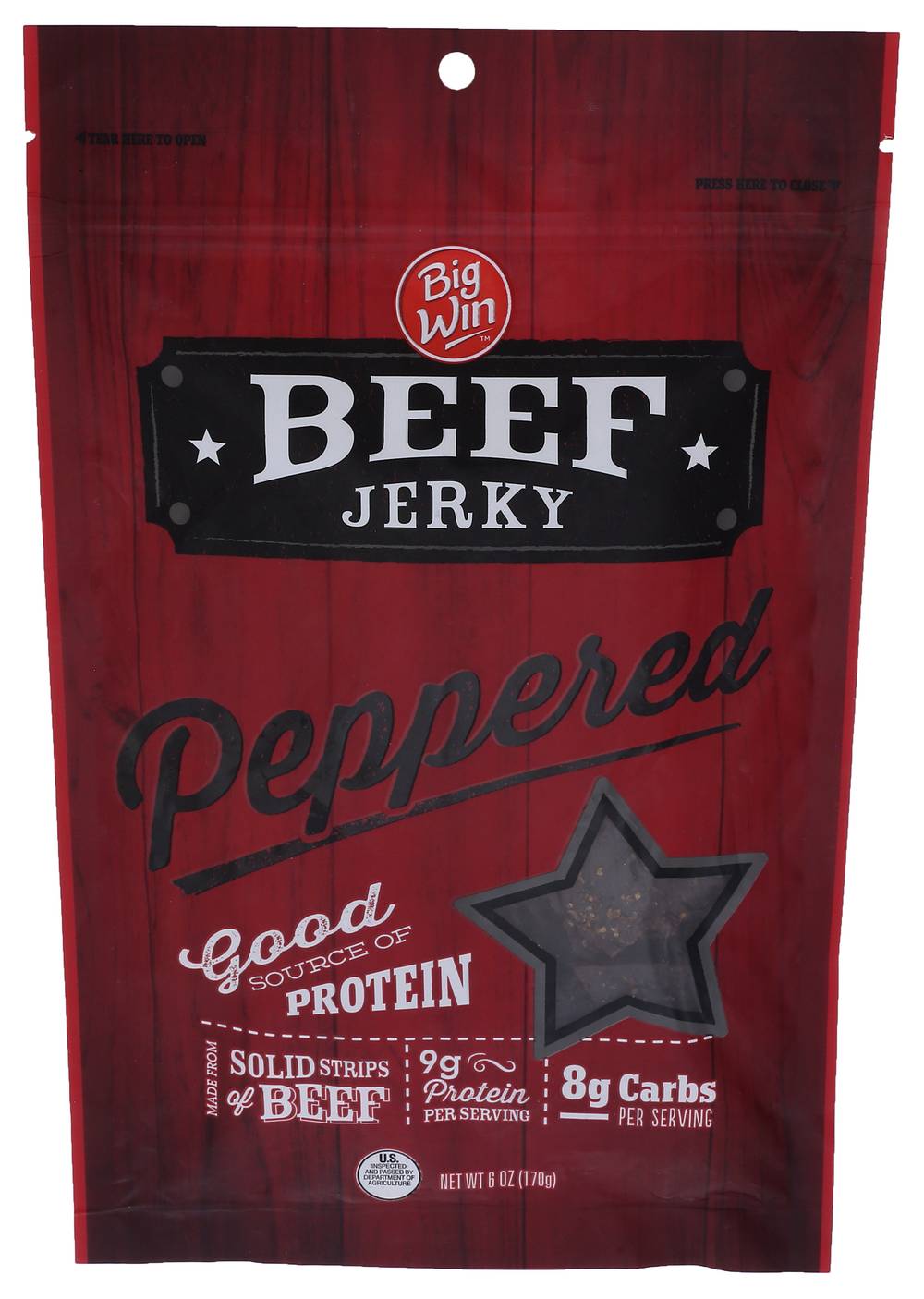 Big Win Beef Jerky Peppered (6 Oz)