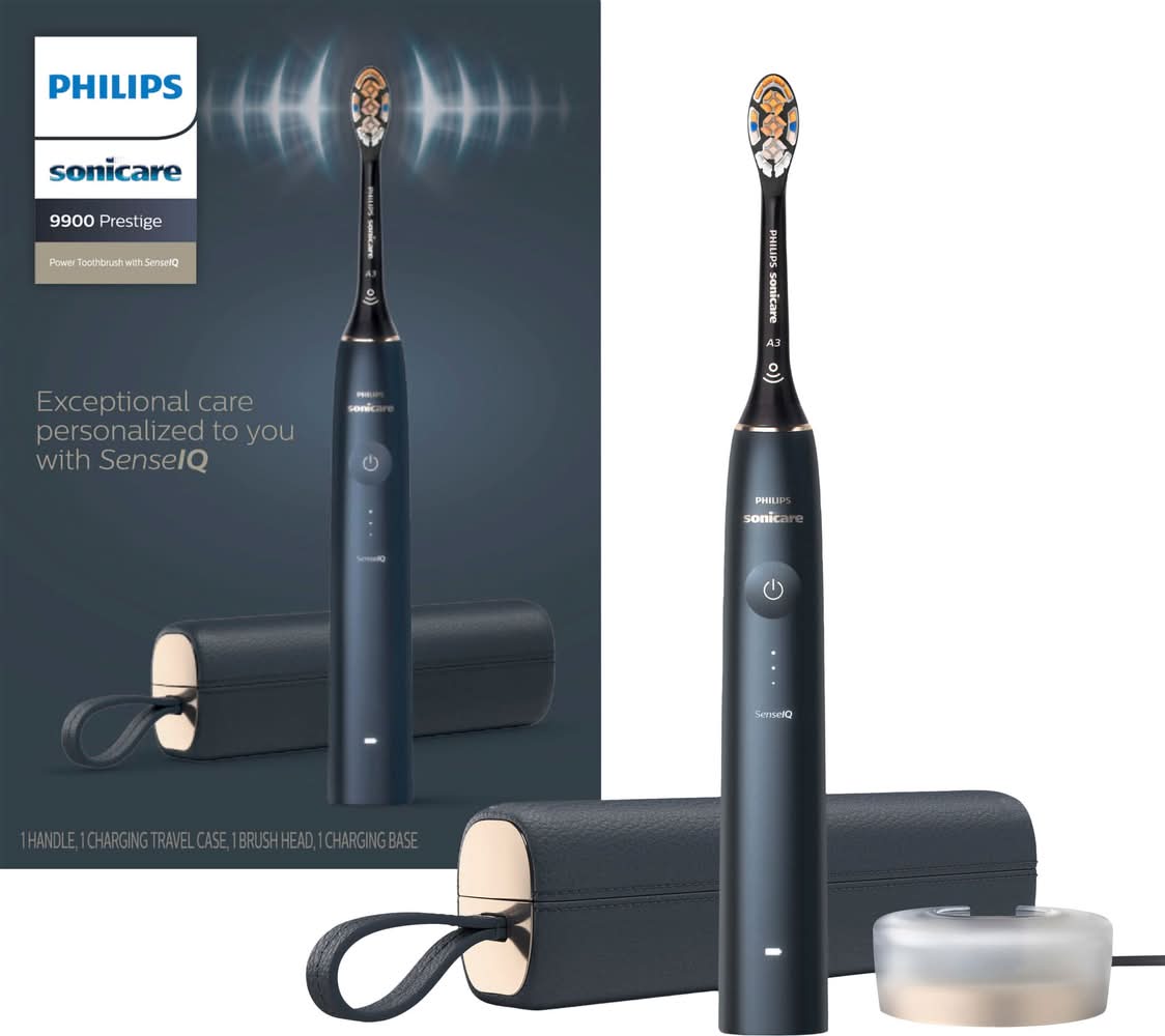 Philips Sonicare - 9900 Prestige Rechargeable Electric Toothbrush with SenseIQ - Midnight