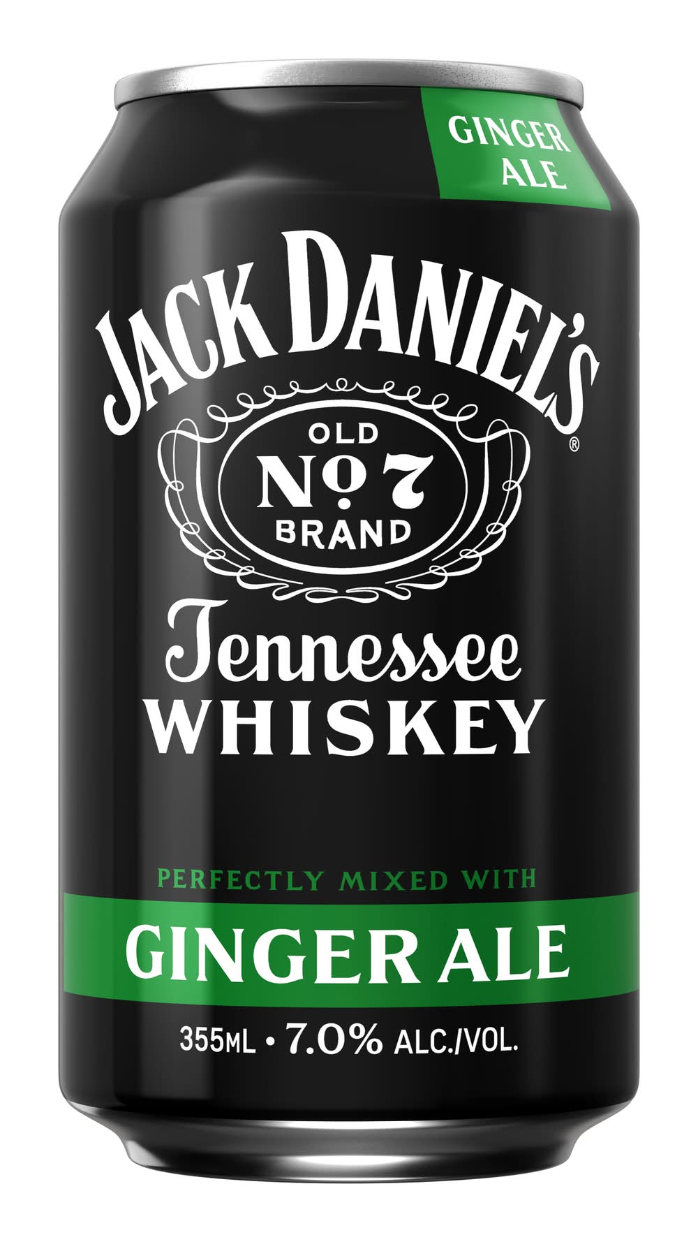 Jack Daniel's Tennessee Whiskey Cocktail, Ginger Ale (4 x 355 ml)