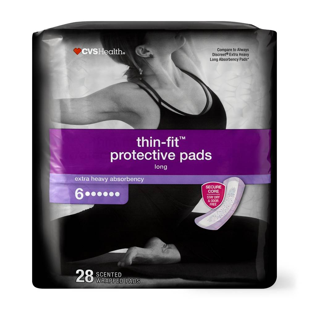 CVS Health Thin-Fit Incontinence and Postpartum Pads For Women Extra Heavy Absorbancy (28 ct)