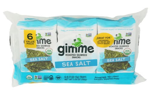 Gimme Health Foods Organic Sea Salt Roasted Seaweed 6 Pack