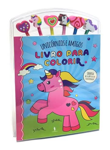Unicórnios e Amigos - Livro Colorir com Lápis
