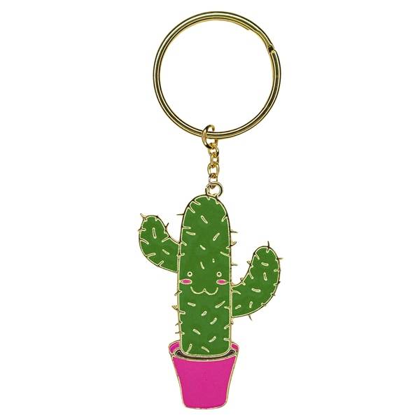 Keychain Green Cactus with pink pot